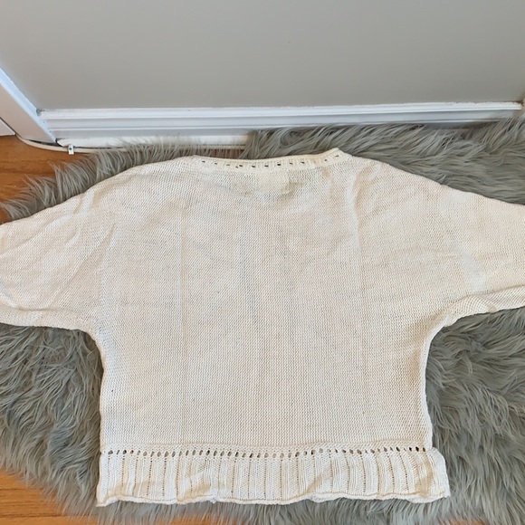Cotton/Wool Blend Sweater with 3/4 sleeves - Picture 4 of 5